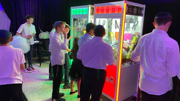 LED Claw Machine with branded artwork wrap