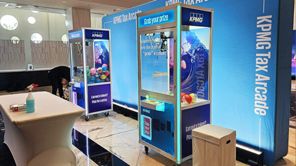 branded LED Claw machine party rental in florida