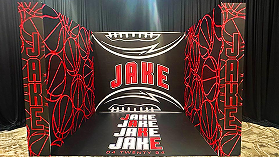 Sport's themed custom photo box enclosure in naples florida